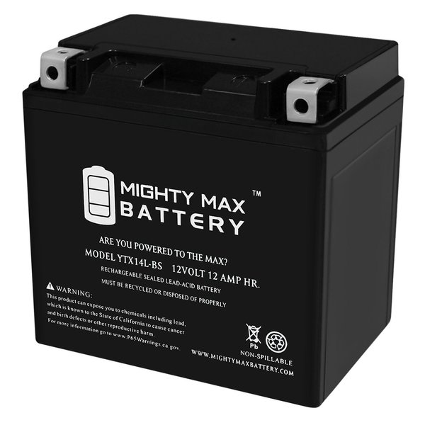 Mighty Max Battery YTX14L-BS Replacement Battery for Motobatt AGM MBYZ16H MAX3948862